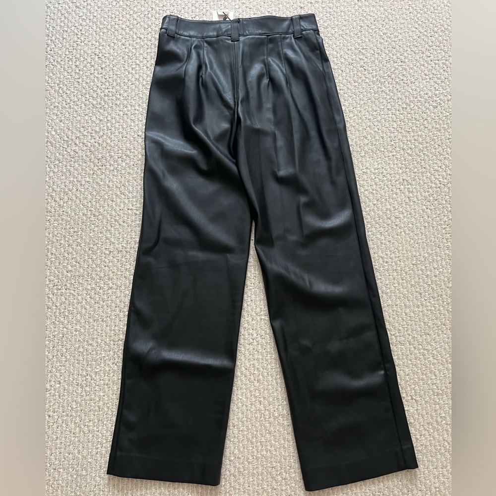 NWT Zara Straight Leg Full Length Faux Leather Pants - Picture 4 of 4